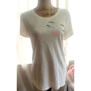 Maison Jules Face Print Graphic Tee